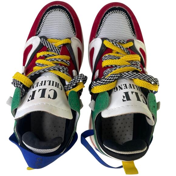 CLF Chilifeng Multi Primary Color Funky Suede Streetwear Sneaker Multi Laces S39 - Picture 10 of 14